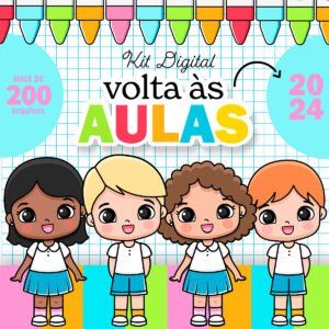 Artes e Figuras Volta às Aulas 2024 Meninos e Meninas Fofas