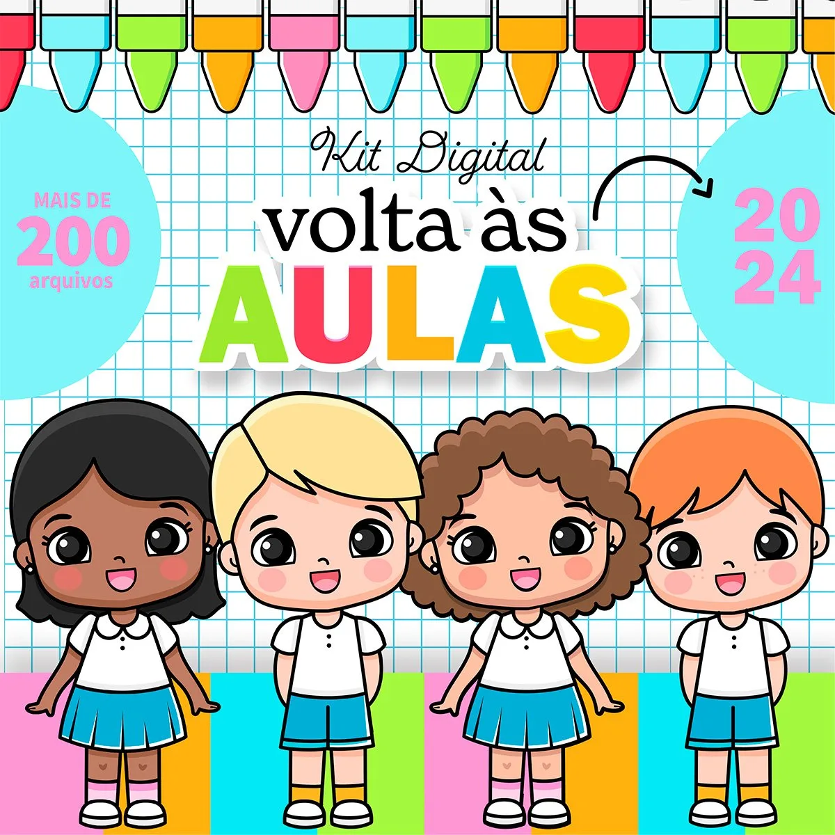 Artes e Figuras Volta às Aulas 2024 Meninos e Meninas Fofas 1 Artes e Figuras Volta às Aulas 2024 Meninos e Meninas Fofas