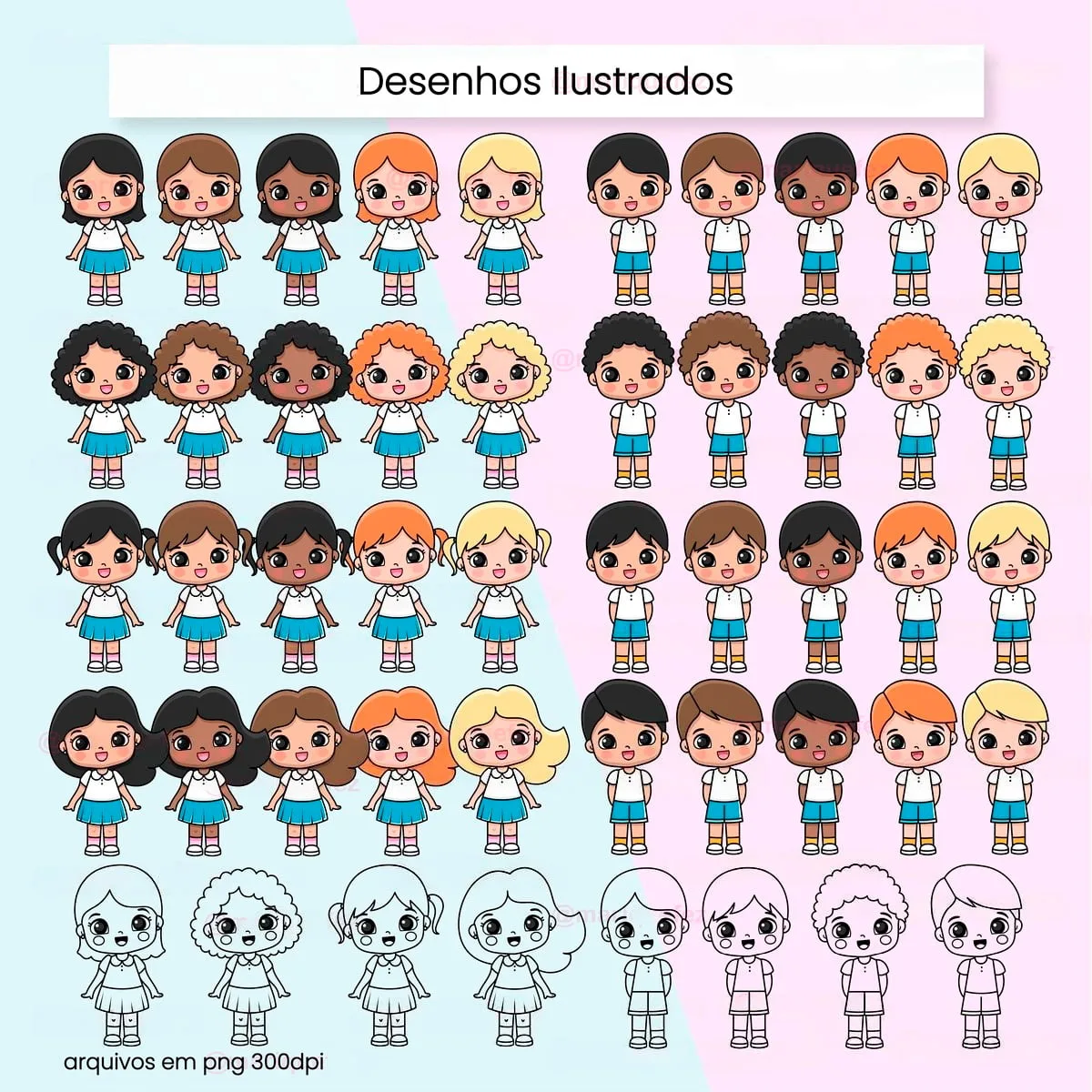 Artes e Figuras Volta às Aulas 2024 Meninos e Meninas Fofas 8 Artes e Figuras Volta às Aulas 2024 Meninos e Meninas Fofas