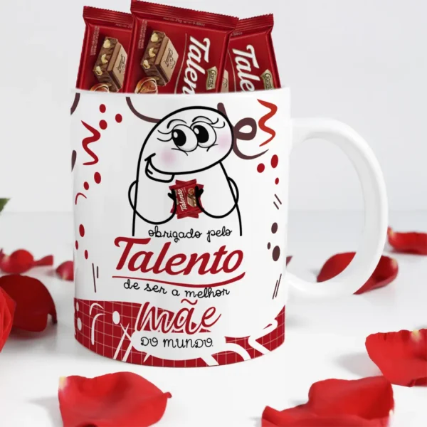 Artes Editáveis para Caneca - Dia das Mães Chocolate Temático