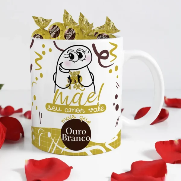 Artes Editáveis para Caneca - Dia das Mães Chocolate Temático