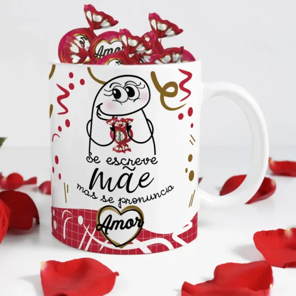 Artes Editáveis para Caneca - Dia das Mães Chocolate Temático