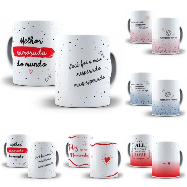 Artes em PNG para Caneca: Especial Dia dos Namorados