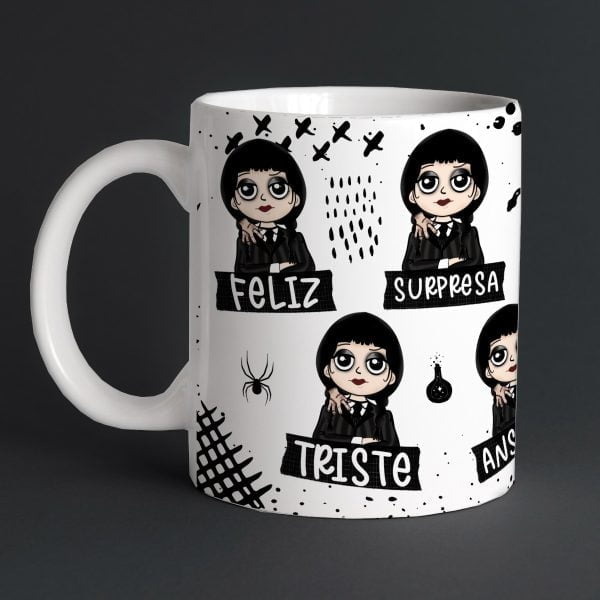 Artes Estampa Caneca Wandinha Addams Jenna Ortega Pdf E Png