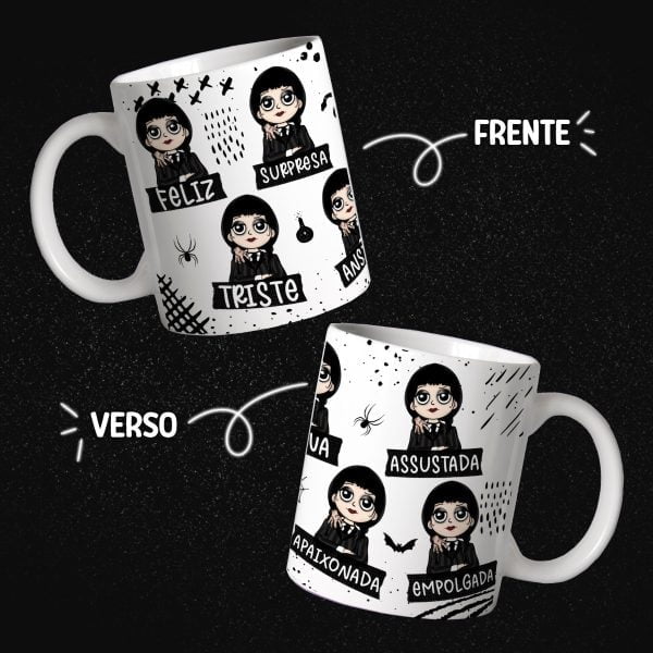Artes Estampa Caneca Wandinha Addams Jenna Ortega Pdf E Png