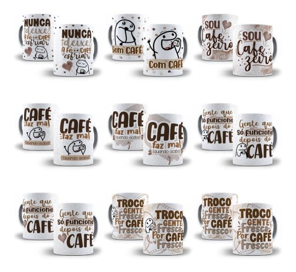 Artes Flork Sublimação Caneca Café 24 Arquivos Editáveis