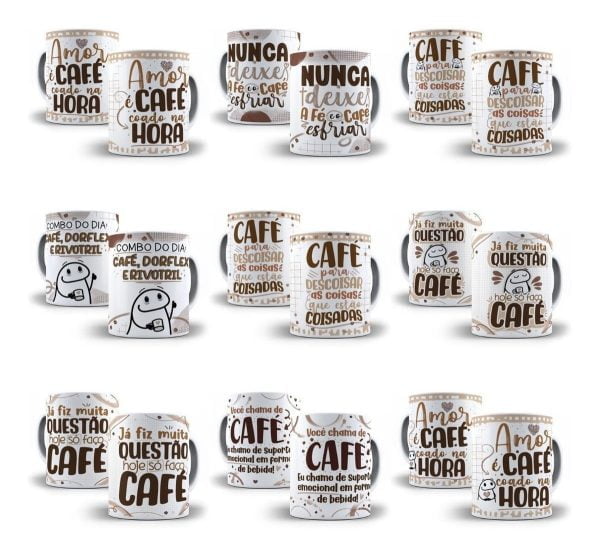 Artes Flork Sublimação Caneca Café 24 Arquivos Editáveis