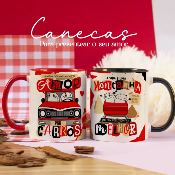 Artes para Caneca de Namorados: Humor e Paixão em JPG