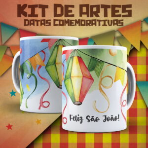artes para caneca festa junina em aquarela jpg e corel