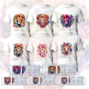 artes para sublimacao evangelica em camisetas leao