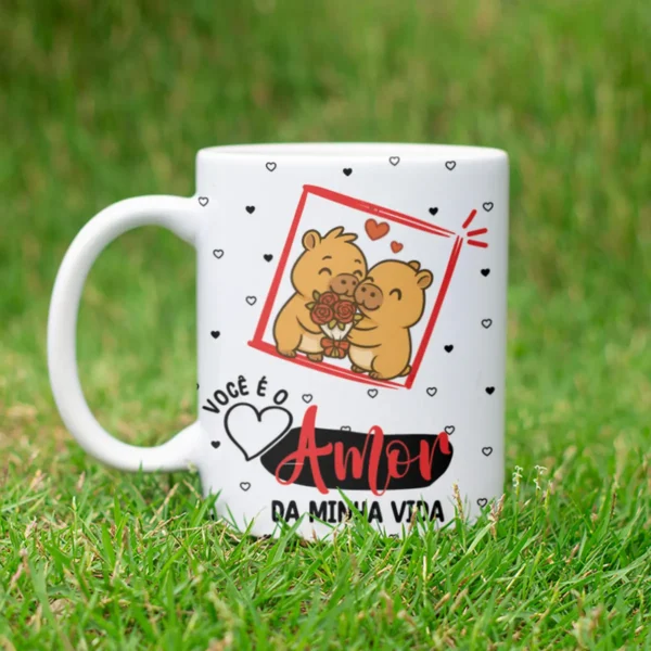 Artes Românticas Capivara para Canecas - Dia dos Namorados