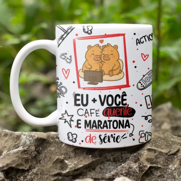 Artes Românticas Capivara para Canecas - Dia dos Namorados