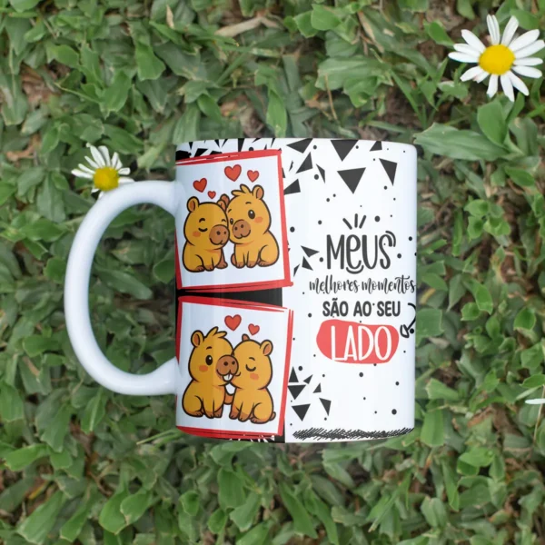 Artes Românticas Capivara para Canecas - Dia dos Namorados