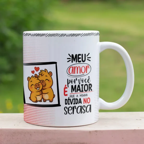 Artes Românticas Capivara para Canecas - Dia dos Namorados