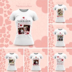 Artes Sublimação Camisetas Namorados 2023 Editável Corel Cdr