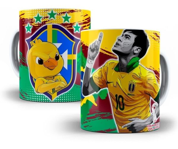 Artes Sublimação Caneca Copa Mundo 2022 Qatar Editáveis Psd