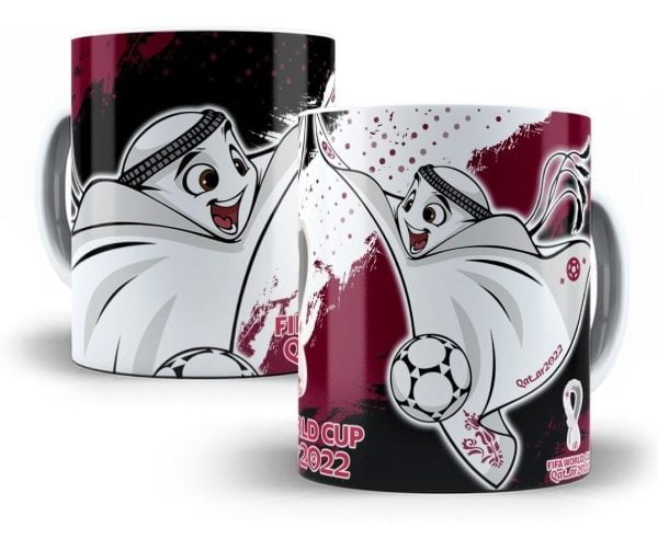 Artes Sublimação Caneca Copa Mundo 2022 Qatar Editáveis Psd