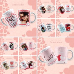 Artes Sublimação Caneca Namorados 2023 Editável Corel Draw