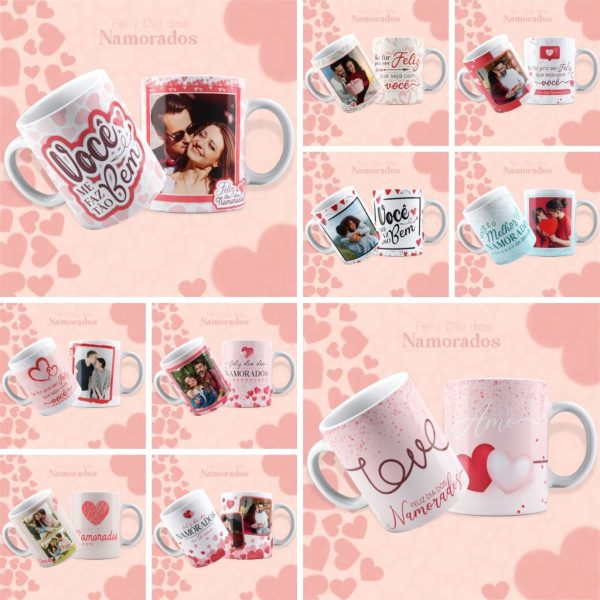 Artes Sublimação Caneca Namorados 2023 Editável Corel Draw