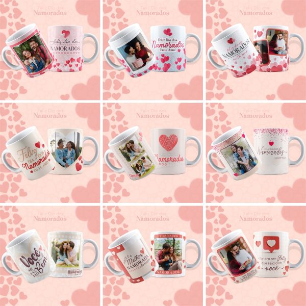 Artes Sublimação Caneca Namorados 2023 Editável Corel Draw