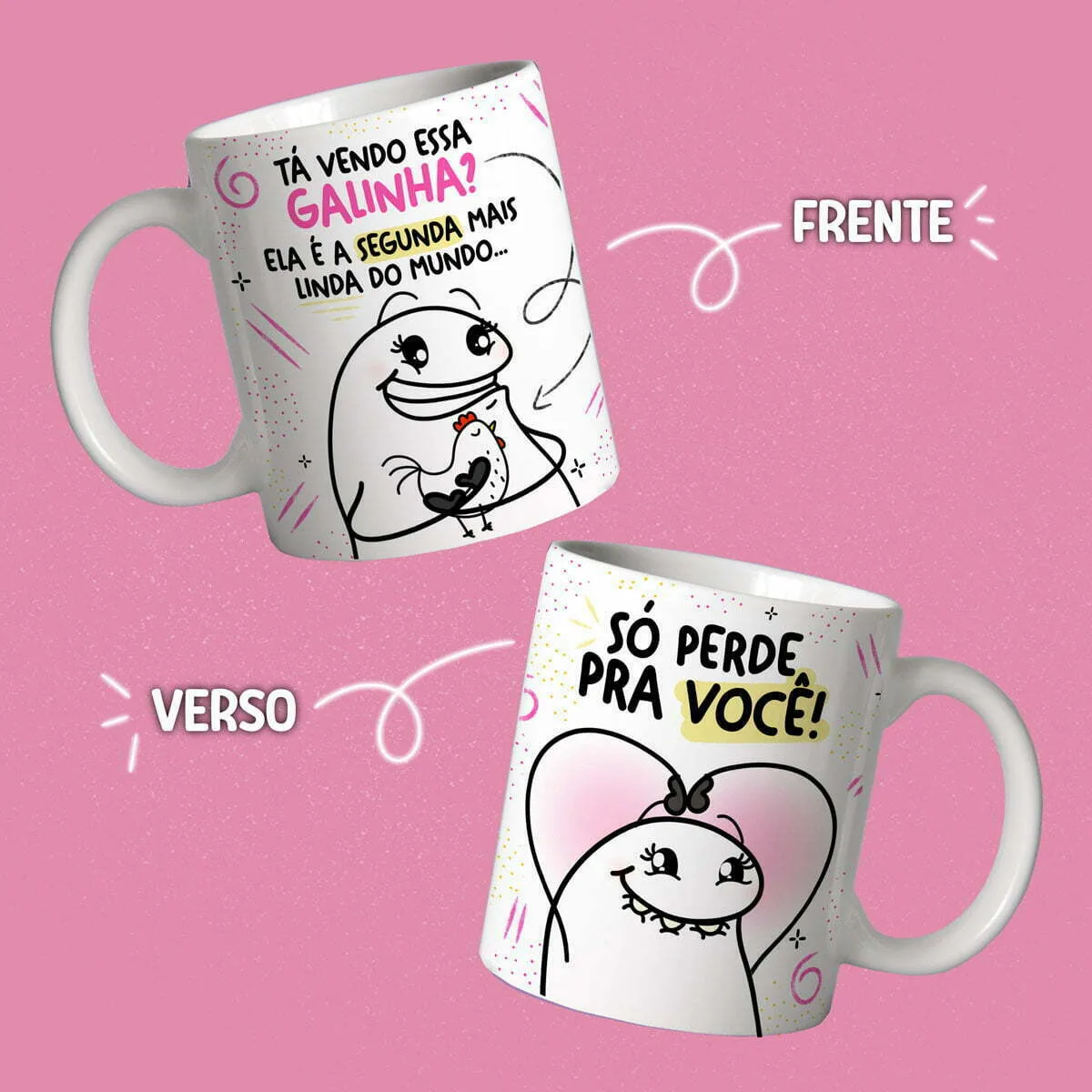 Artes Sublimação Canecas Flork Amigas Frases Dia do Amigo