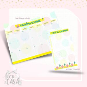 Bloco Cardápio Semanal + Lista de Compras - Arquivo Digital