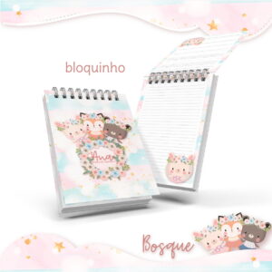 Bloquinho Anotações Bosque Menina - Arquivo Digital