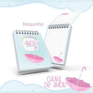 Bloquinho Anotacoes Chuva De Amor Menina Arquivo Digital 2