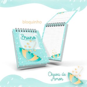 Bloquinho Anotacoes Chuva De Amor Menino Arquivo Digital