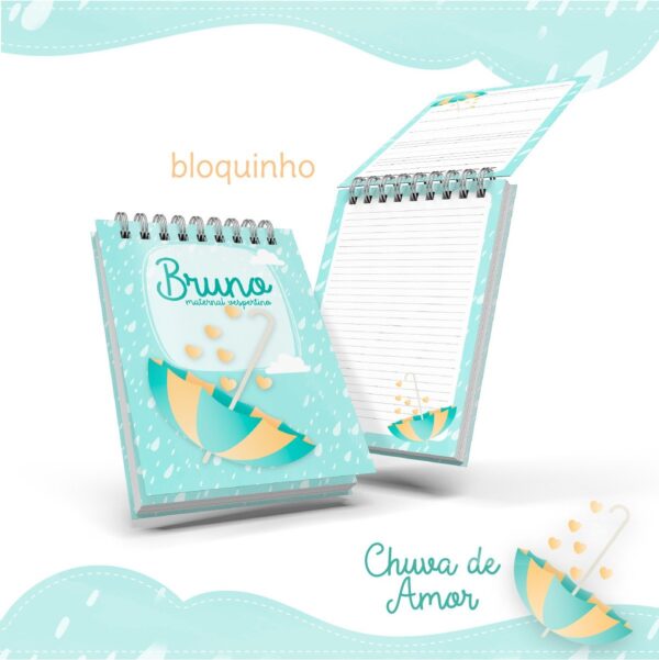 Bloquinho Anotacoes Chuva De Amor Menino Arquivo Digital