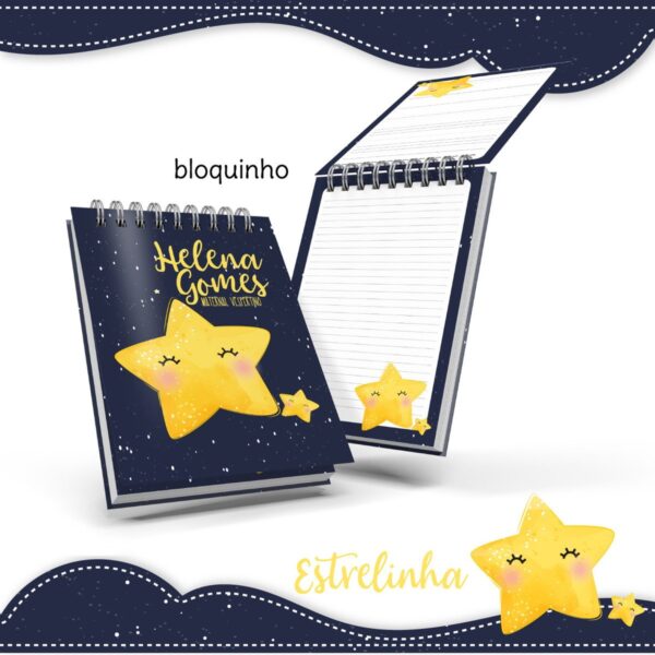Bloquinho Anotacoes Estrelinha Arquivo Digital
