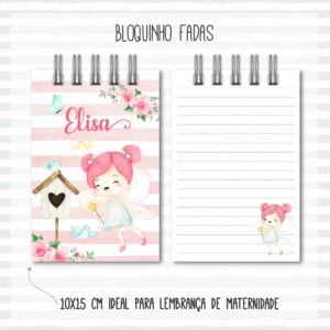 Bloquinho Anotações Fadas - Arquivo Digital