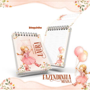 bloquinho anotacoes fazendinha menina em pdf e png