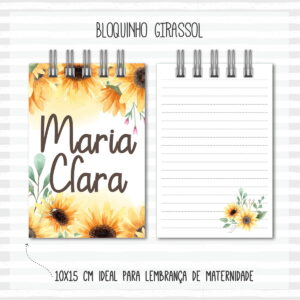 Bloquinho Anotações Girassol - Arquivo Digital