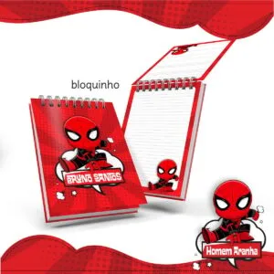 Bloquinho Anotações Homem Aranha - Arquivo Digital