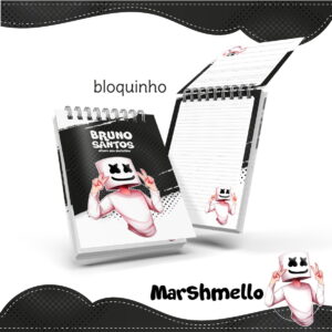 Bloquinho Anotações Marshmello - Arquivo Digital