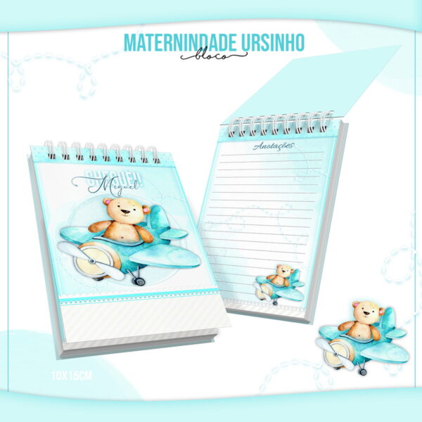 Bloquinho Anotações Maternidade Ursinho - Arquivo Digital