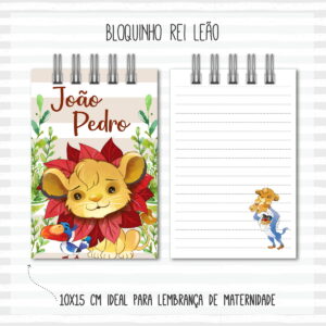 bloquinho anotacoes rei leao kit digital para imprimir