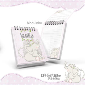 bloquinho de anotacoes elefantinho menina arquivo digital