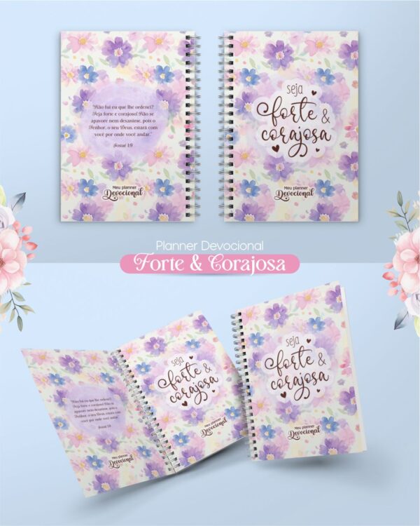 Bloquinho e Planner Devocional Digital Forte & Corajosa