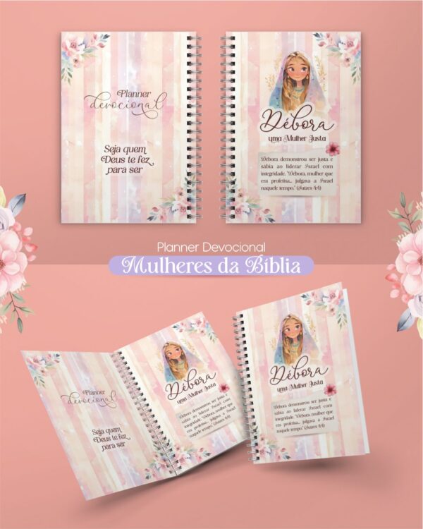 Bloquinho e Planner Devocional Digital Forte & Corajosa