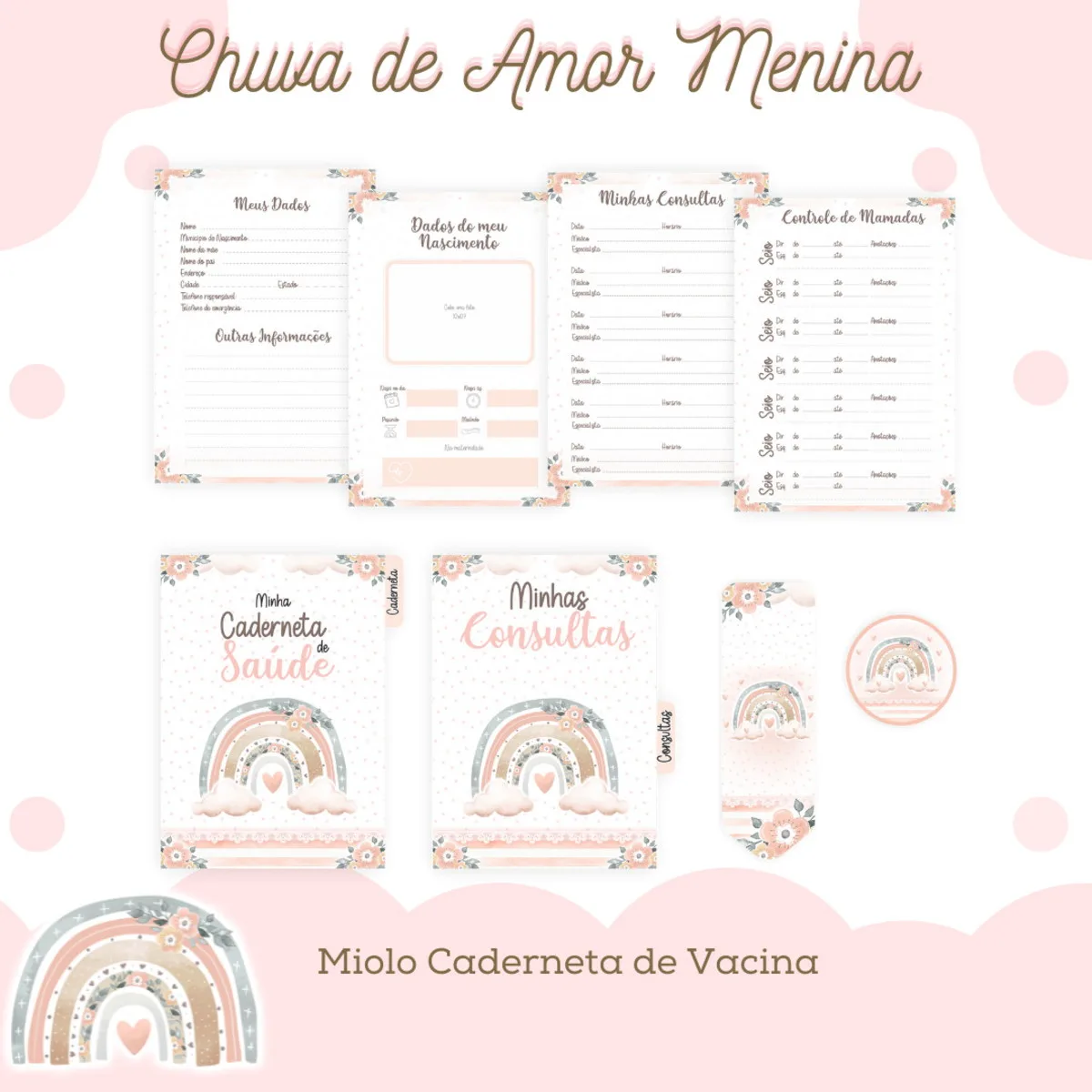 Caderneta de Saúde Chuva de Amor Menina - Arquivo Digital