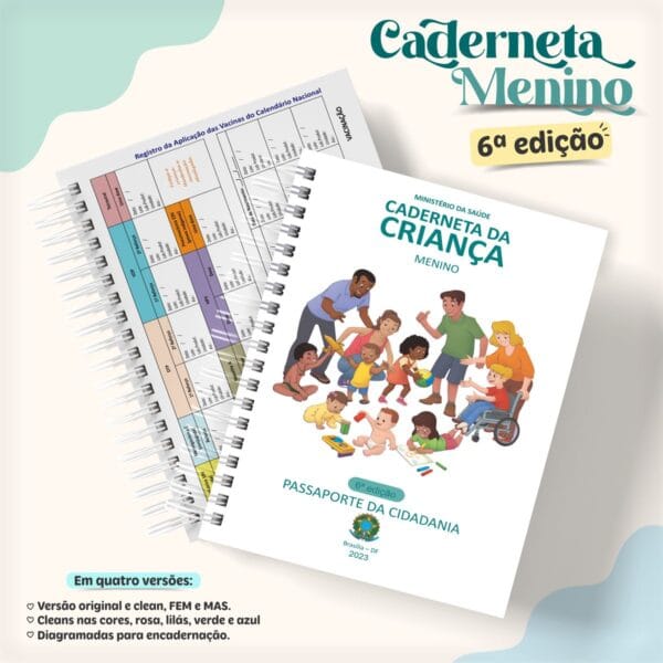 Caderneta de Saúde Clean - 6ª Edição - Menino e Menina