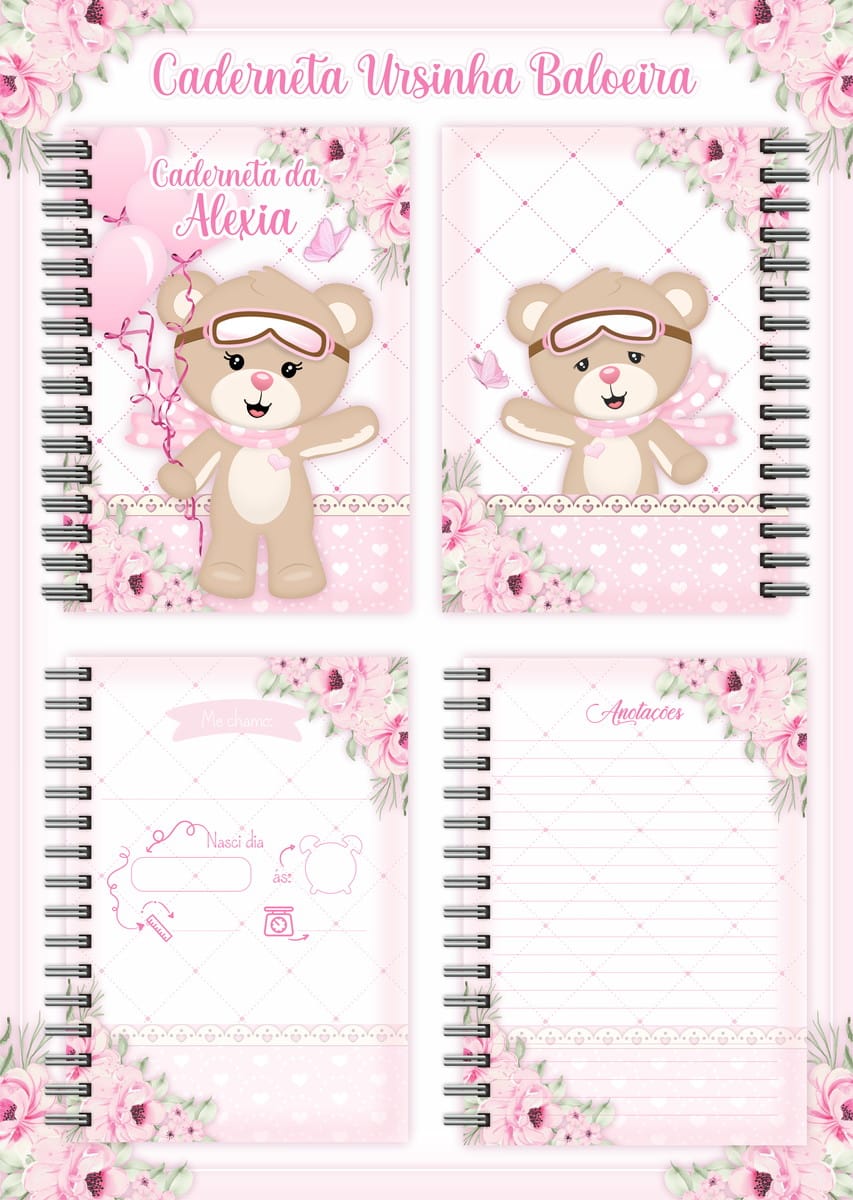 Caderneta de Saúde da Ursinha Personalizada em PDF 1 Caderneta de Saúde da Ursinha Personalizada em PDF