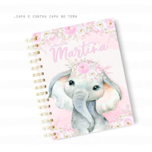 caderneta de saude elefante rosa kit digital para imprimir
