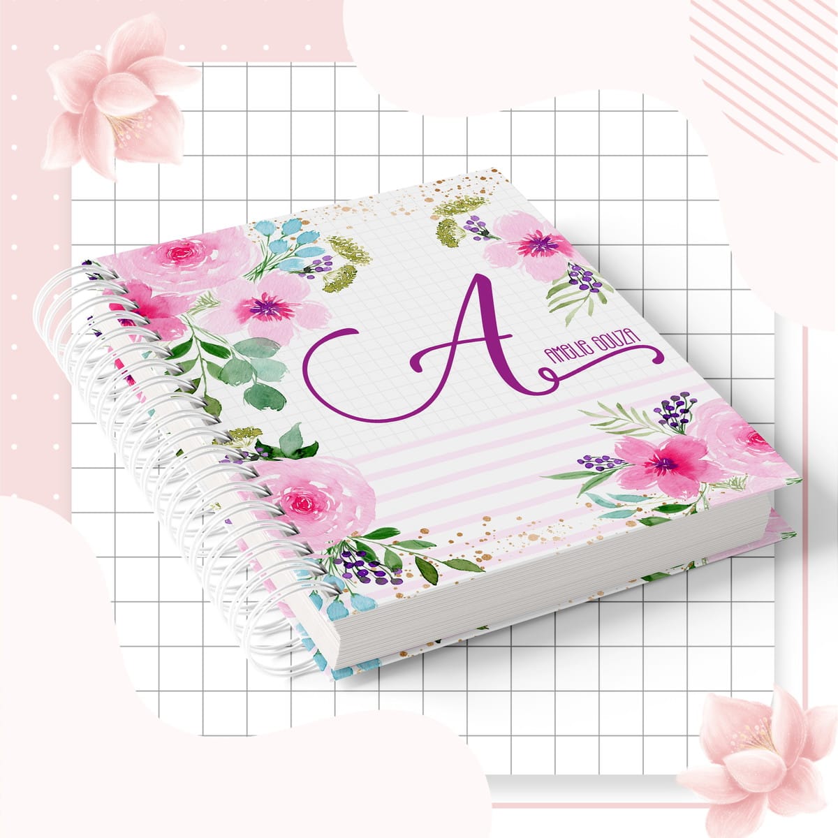 Caderneta de Saúde Floral Digital para Personalizar 1 Caderneta de Saúde Floral Digital para Personalizar