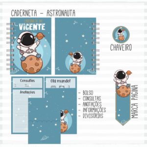 Caderneta De Vacina Astronauta Menino Azul Arquivo Digital
