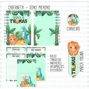 Caderneta De Vacina Dino Menino Verde Arquivo Digital