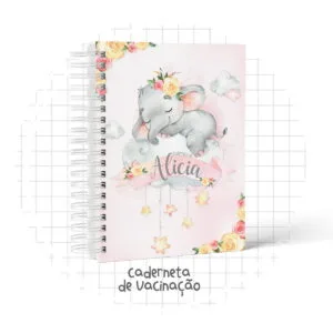 Caderneta de Vacina Elefantinha Rosa Baby - Arquivo Digital