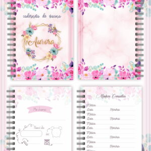 caderneta de vacina floral menina para personalizar